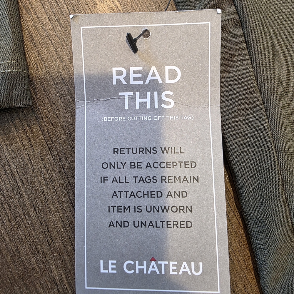 Le Chateau Long Sleeve Olive Dress - Picture 4 of 4